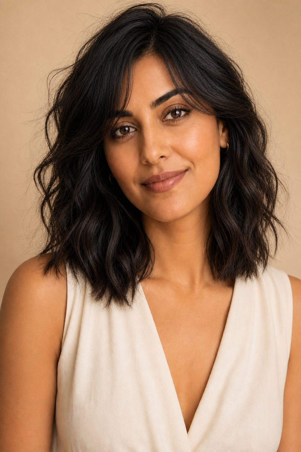Photo hair editor result — + Curtain Bangs